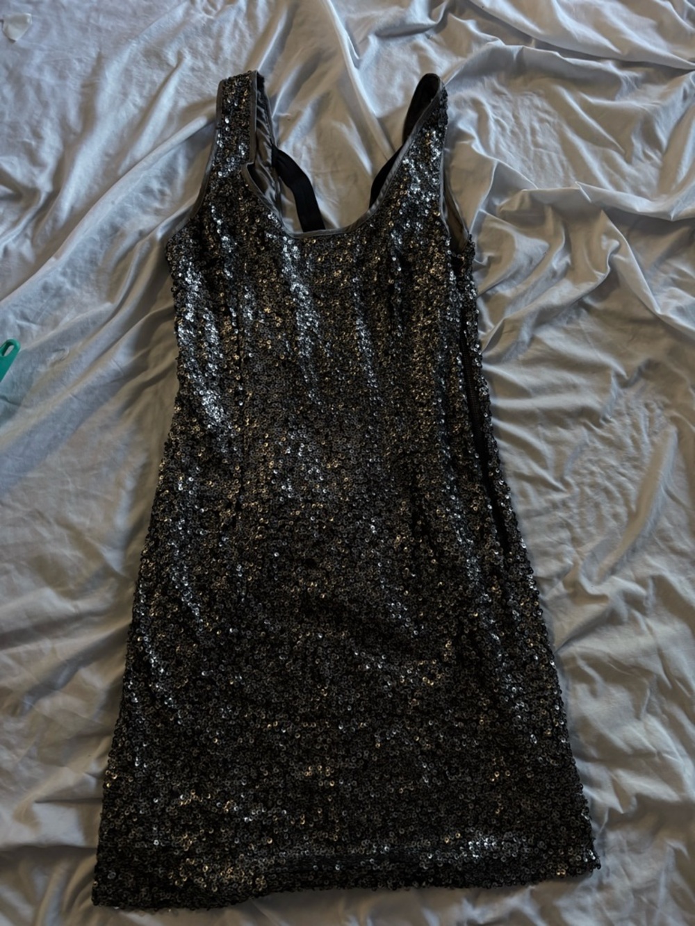 Women's Greyish Black Sequin Sleeveless Party Dress Size Small